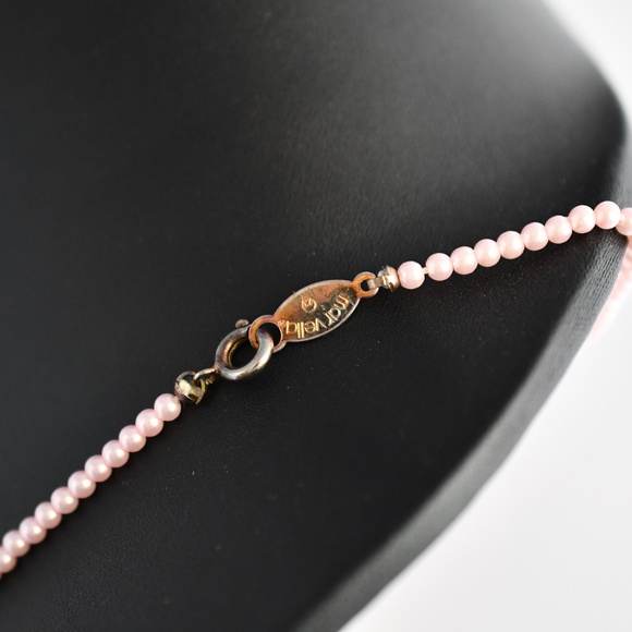 Vintage Marvella Tiny Pink Pearl Necklace - Picture 3 of 3